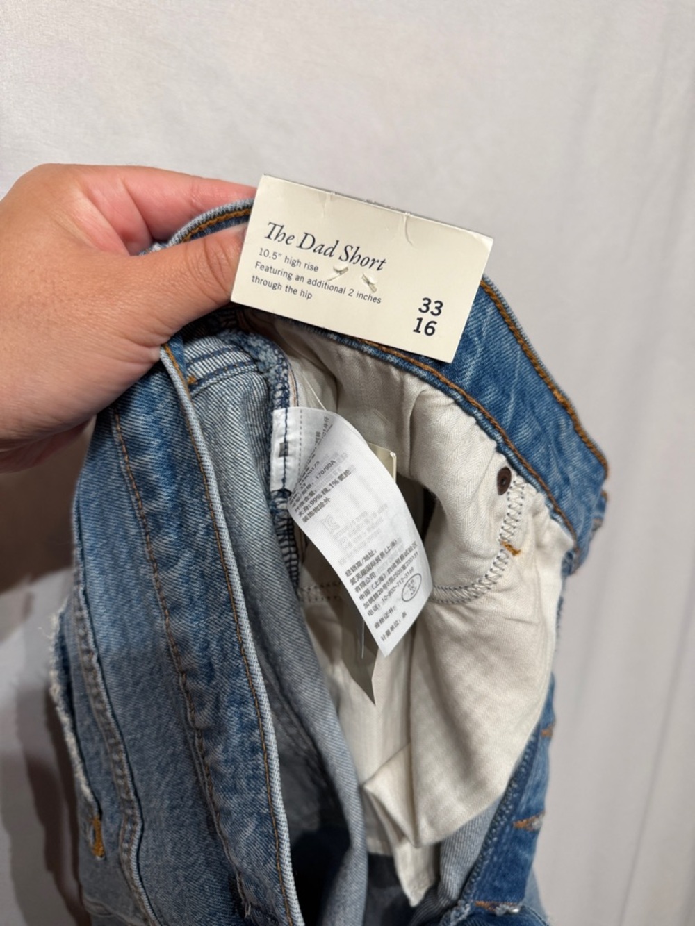 Abercrombie & Fitch The Dad Short High Rise Curve Love Denim Shorts 33 - Picture 7 of 8